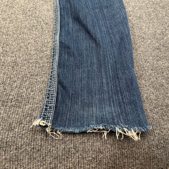BKE Payton Bootcut Jeans Womens 26R (Fits 29x30) Blue Low Rise Raw Hem Stretch - Picture 3 of 15